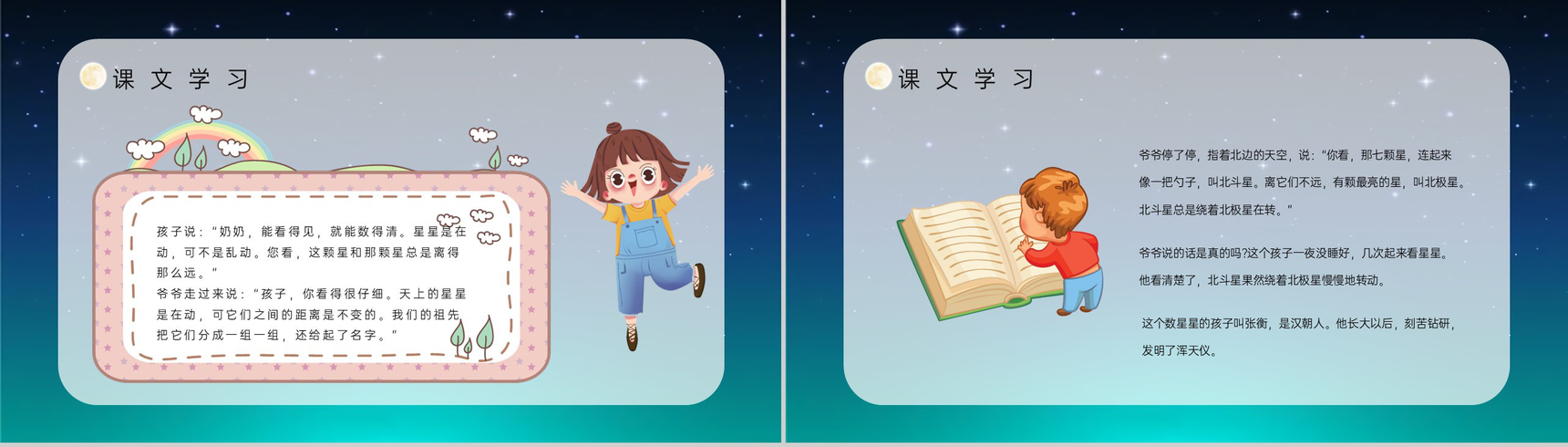 《数星星的孩子》人教部编版小学二年级语文下册课文导读教学目标设定PPT模板-3