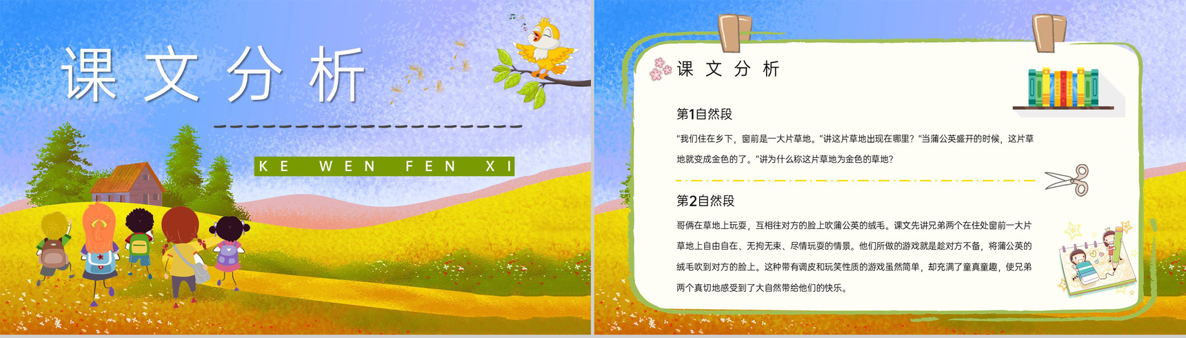 小学语文三年级上册《金色的草地》人教部编版课文导读知识点梳理PPT模板-6