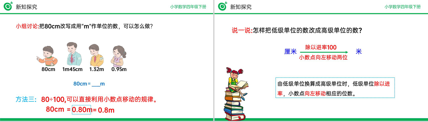 《低级单位的数改写成高级单位的数》小学数学四年级下册PPT课件(第4.4.1课时)-6