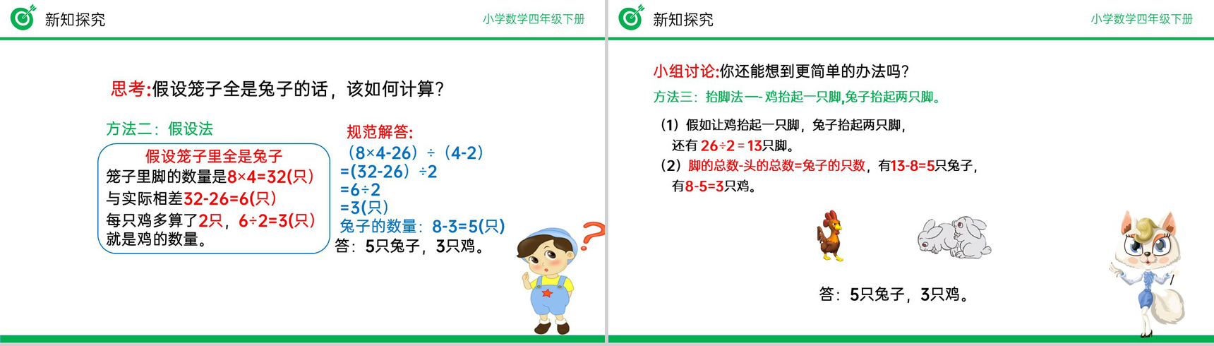 《鸡兔同笼》小学数学四年级下册PPT课件(第9.1课时)-7