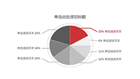 圆形简洁饼状图PP模板素材
