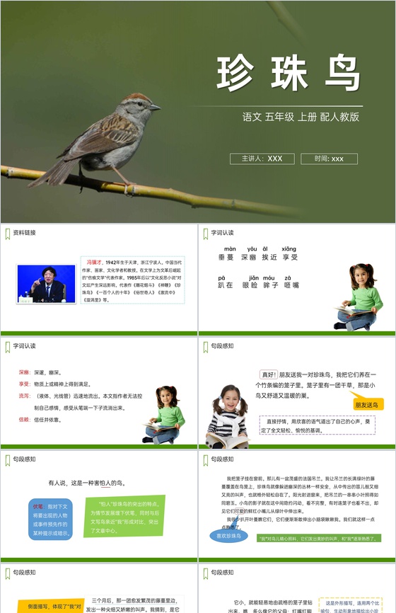 《珍珠鸟》人教版五年级上册语文PPT课件