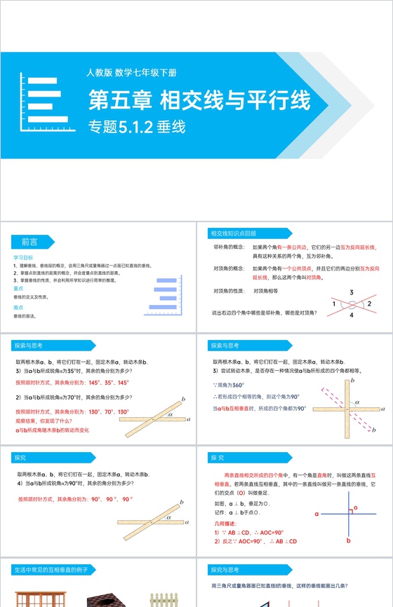 七年级初一下册相交线与平行线PPT课件讲