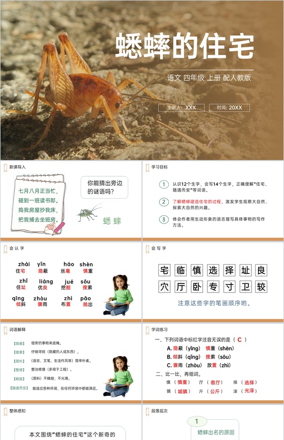 《蟋蟀的住宅》人教版四年级上册语文PPT