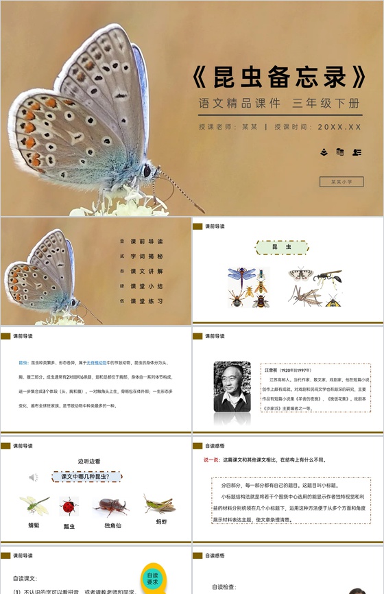 《昆虫备忘录》小学三年级语文下册第一单元