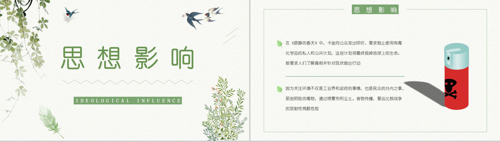 青少年必读图书之蕾切尔卡逊《寂静的春天》读书笔记整理阅读心得体会交流PPT模板-5