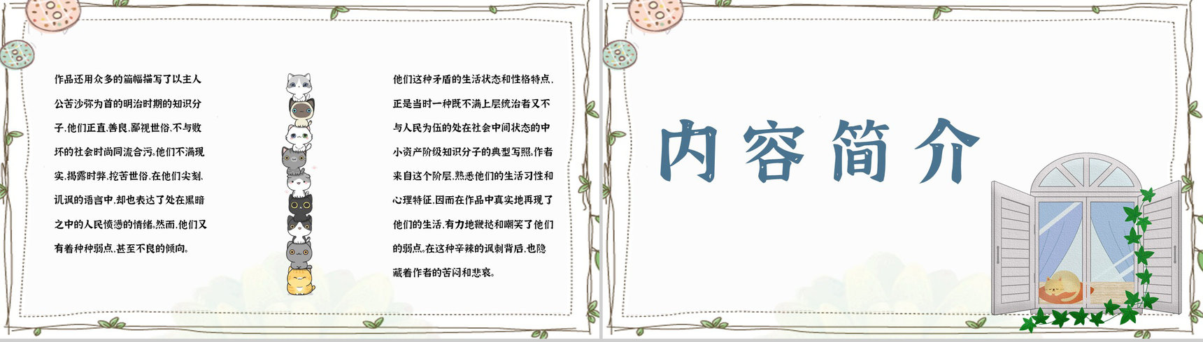 读书笔记之夏目漱石《我是猫》长篇小说艺术特色分析知识点梳理PPT模板-8