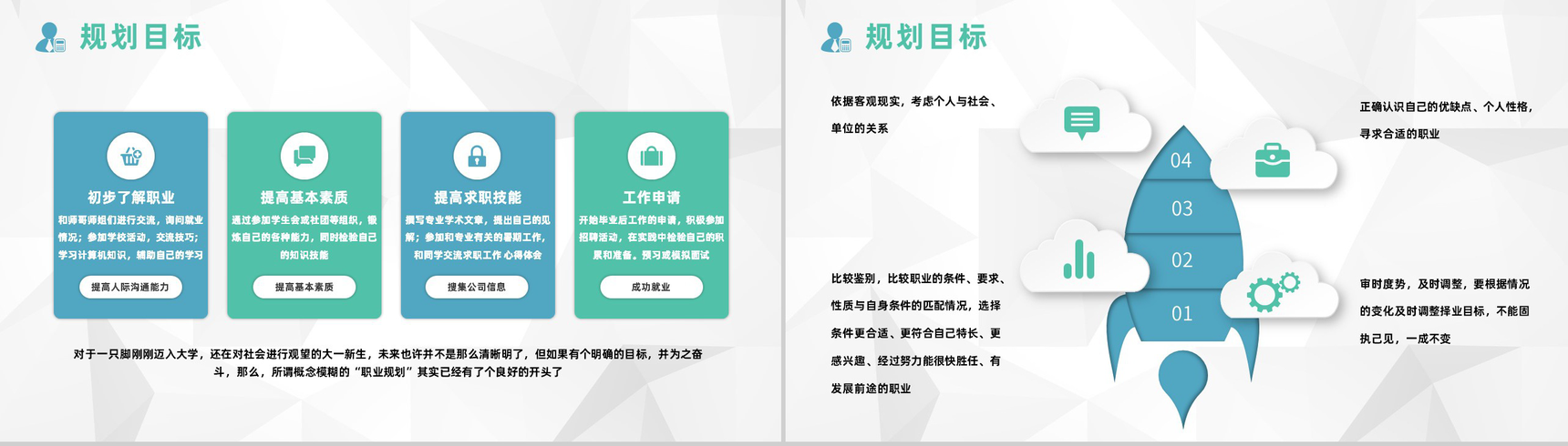 大学生个人职业生涯规划书工作生涯规划设计总结报告范文PPT模板-5