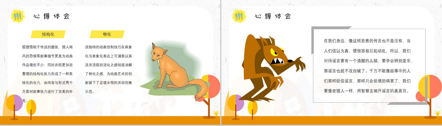 中学必读名著金近《狐狸打猎人》人物分析名著逻辑梳理PPT模板-3