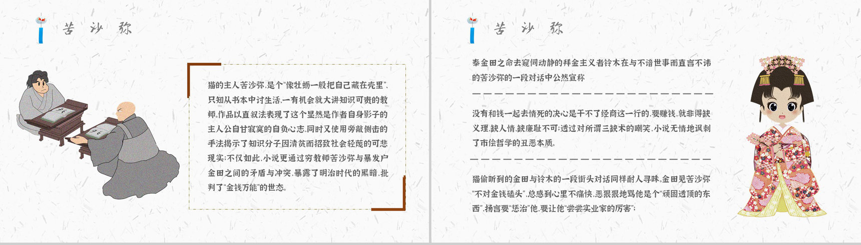 读书笔记《我是猫》作者简介名著片段赏析PPT模板-9