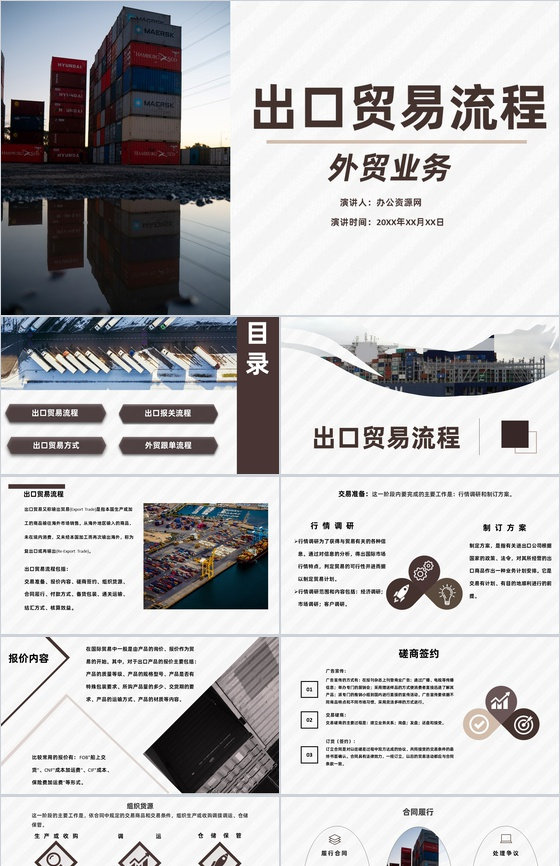 企业报关出口贸易流程物流行业外贸跟单及业