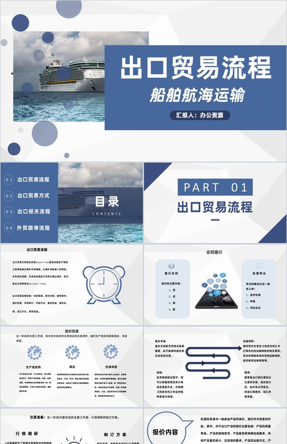 船舶航海运输行业出口贸易流程业务工作汇报