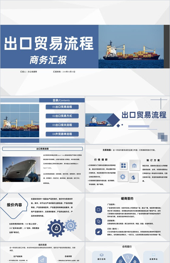 国际物流进出口贸易流程和贸易方式商务汇报