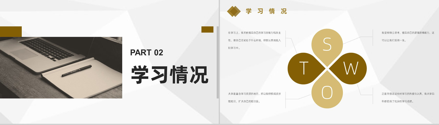 个人情况总结大学生自我鉴定审视自我专用PPT模板-4
