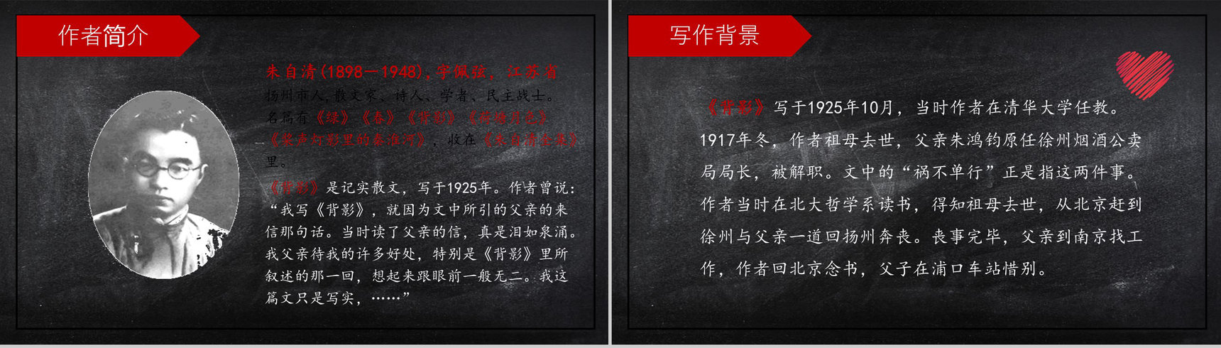 朱自清背影语文课件教育培训PPT模板-2