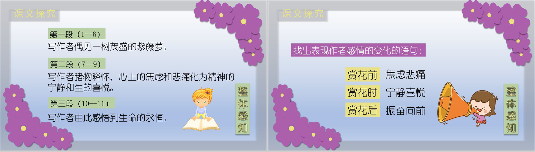 紫藤萝瀑布语文课文教育课件PPT模板-9