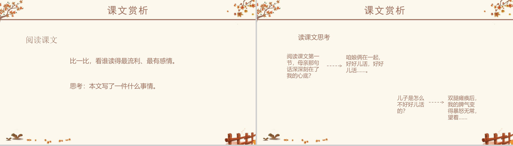 秋天的怀念语文课文教育学习PPT模板-7