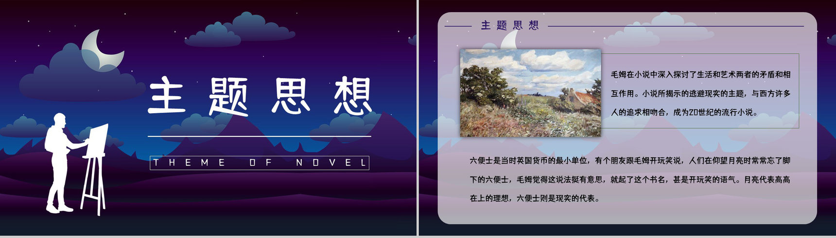 教育教学《月亮与六便士》长篇小说导读讲解教师备课课件通用PPT模板-7