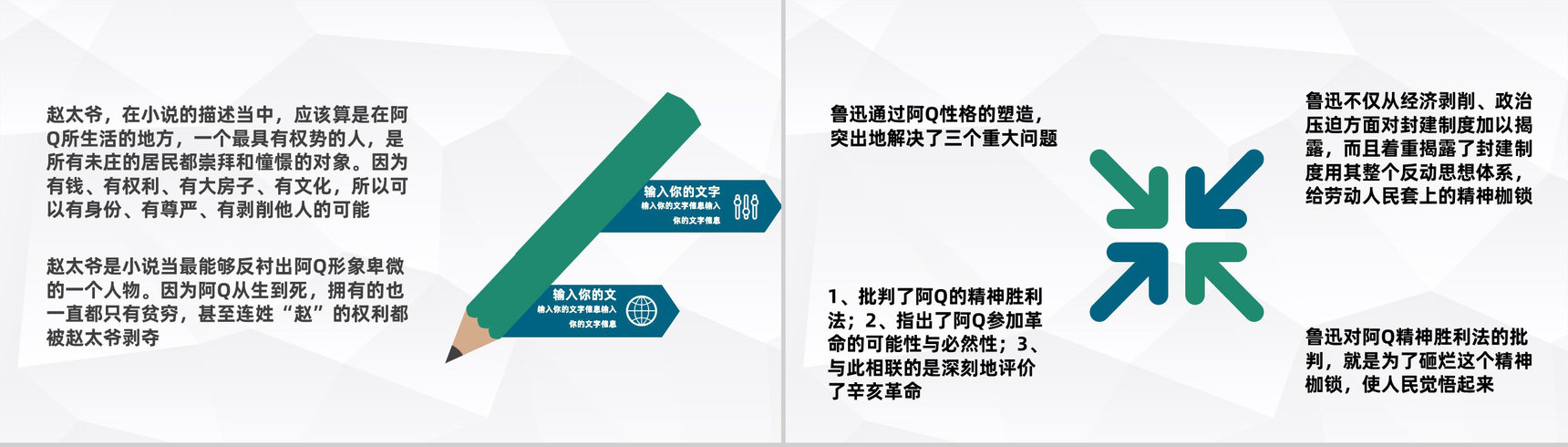 中学生必读小说之一鲁迅《阿Q正传》名著知识点梳理交流PPT模板-3