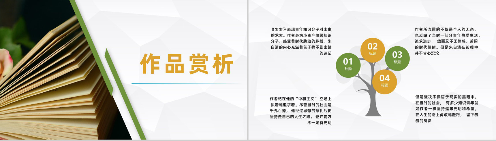 中学生必读散文朱自清《匆匆》文学作品导读片段赏析PPT模板-2