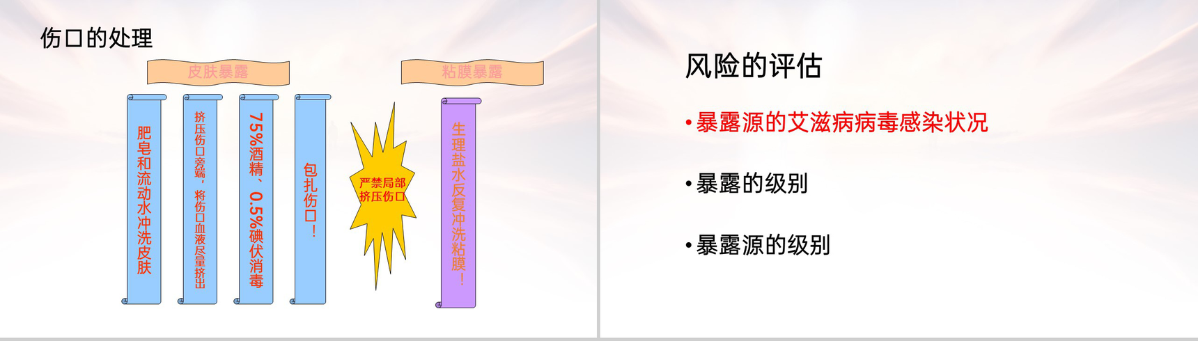 灰色简洁医务人员职业暴露的预防及处理PPT模板-6