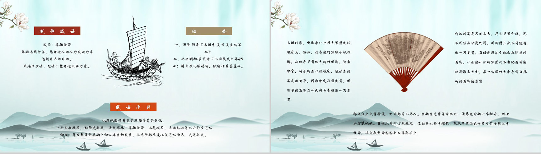 中学生必读典故《三国演义草船借箭》书籍阅读心得体会交流分析PPT模板-4