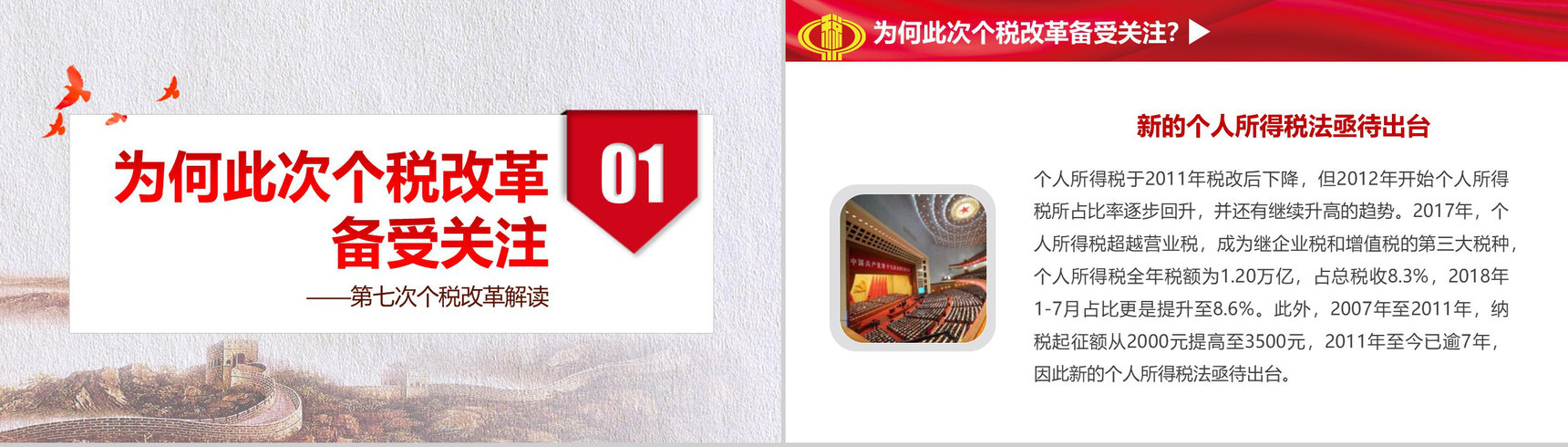 十三届人大五次会议个税改革解读PPT模板-3