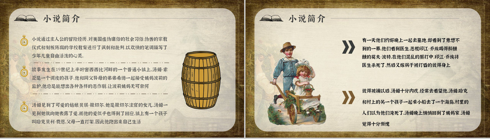 名著片段赏析《汤姆索亚历险记》内容简介教育培训PPT模板-9