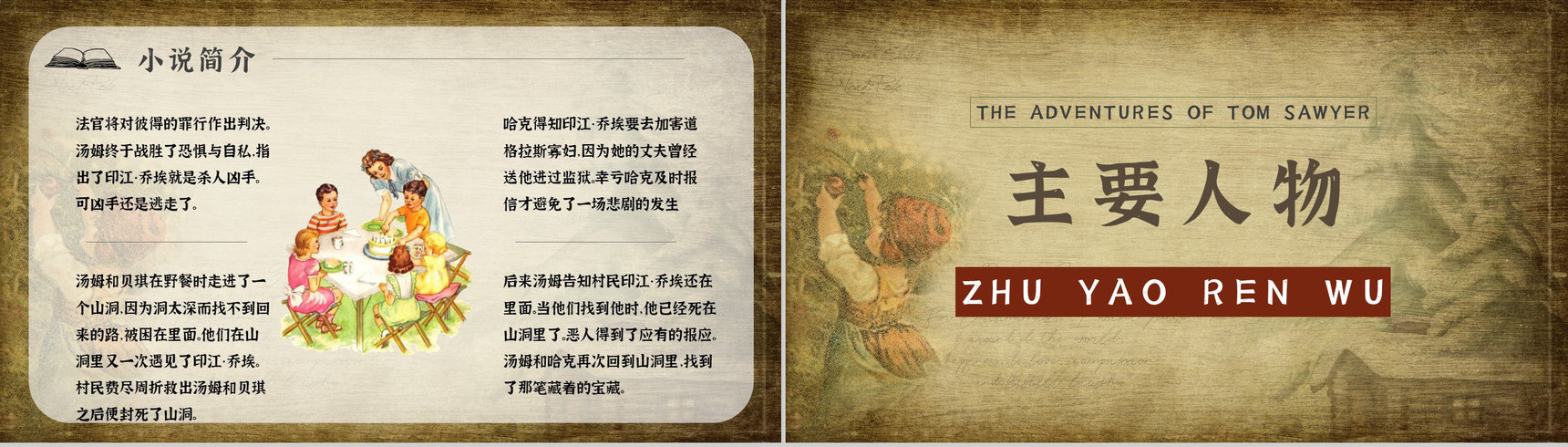 名著片段赏析《汤姆索亚历险记》内容简介教育培训PPT模板-10