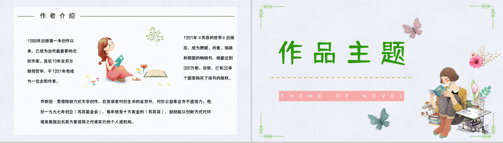 好书推荐之《苏菲的世界》作品介绍人物形象分析读书笔记整理交流PPT模板-9