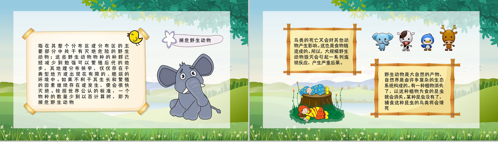 教育教学爱护野生动物保护动物公益活动宣传主题班会PPT模板-3