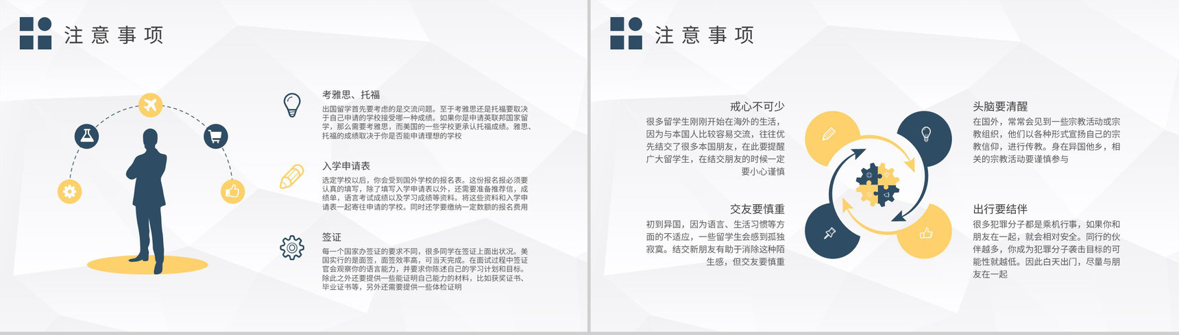出国留学注意事项培训学生国外学业深造计划方案PPT模板-7