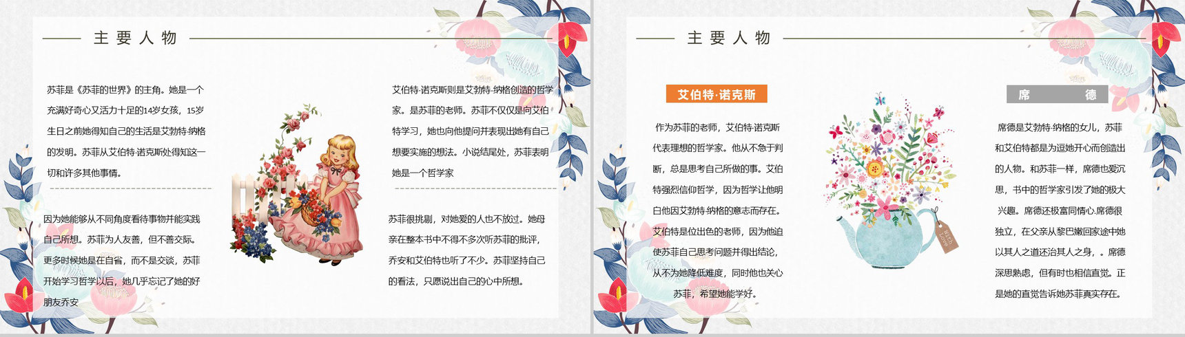 著名哲学书籍《苏菲的世界》长篇小说知识梳理内容鉴赏读书笔记梳理分析PPT模板-5