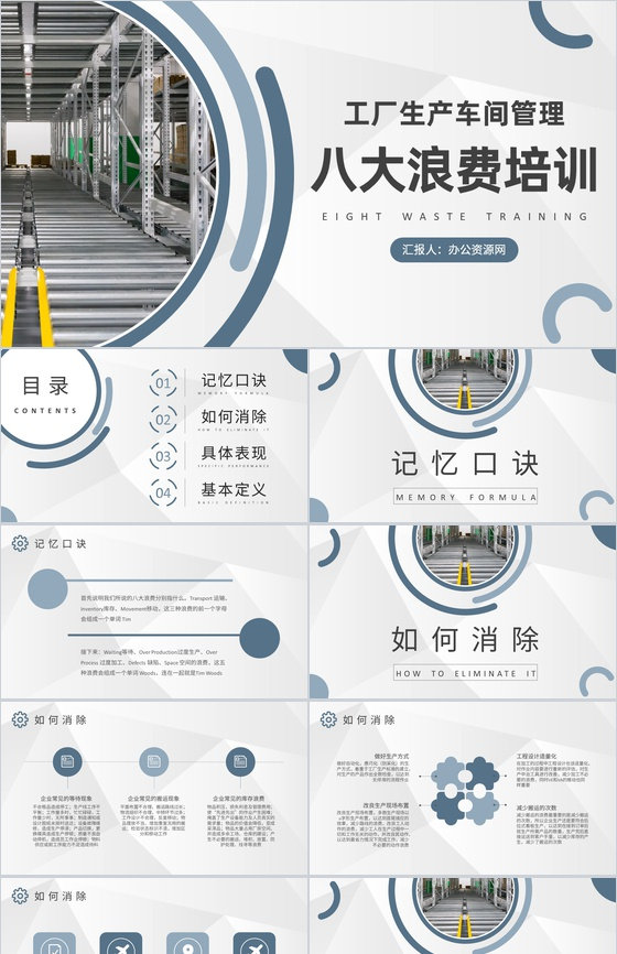 八大浪费内容定义学习工厂生产车间管理培训