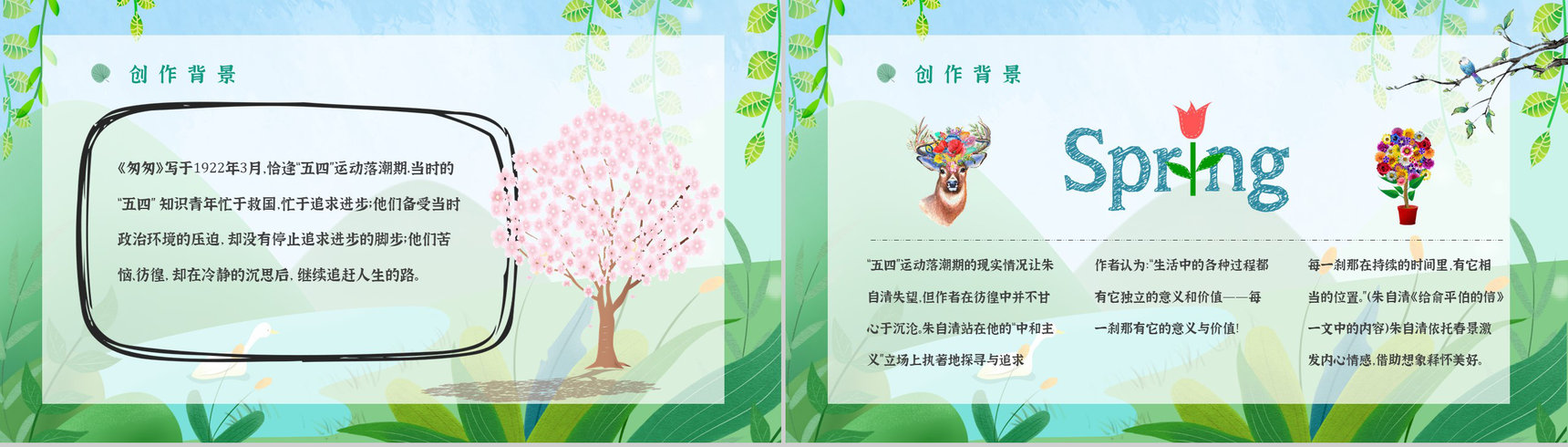 教育培训《匆匆》内容作者简介名著导读PPT模板-4