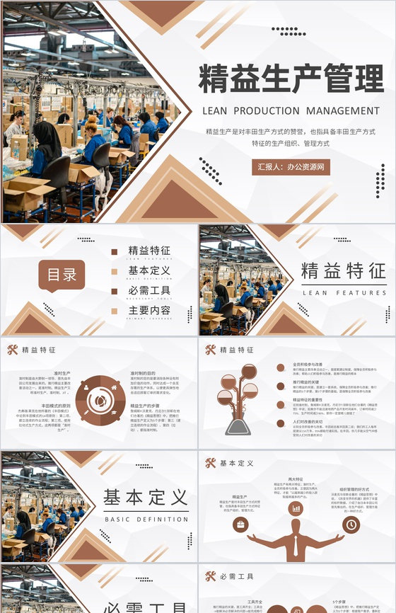 工厂生产车间品质管理工作汇报精益生产管理