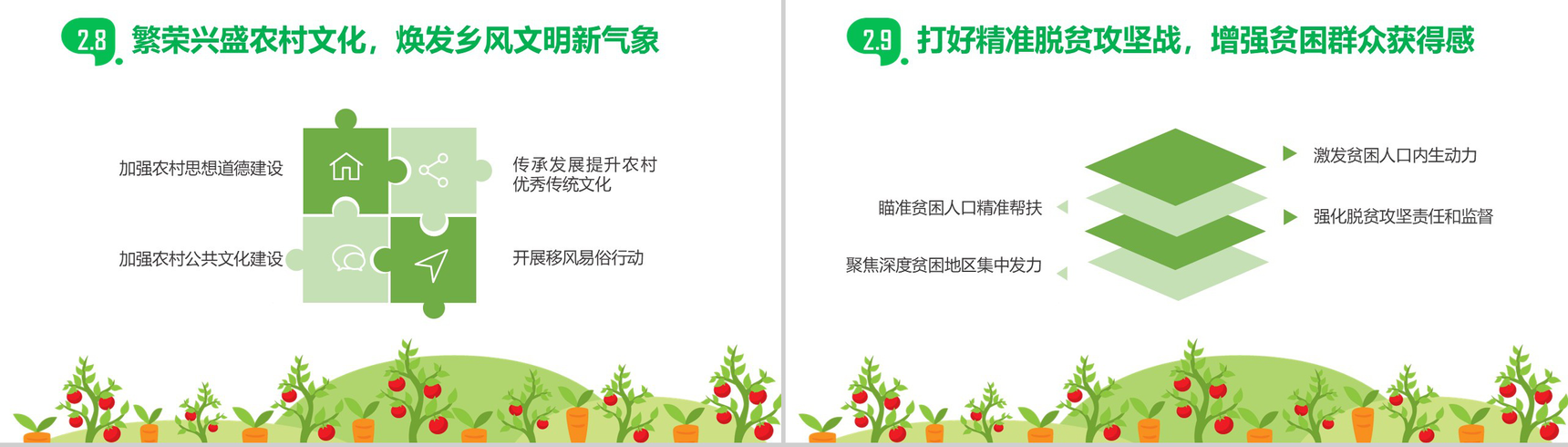 绿色政党实施乡村振兴战略工作总结PPT模板-8