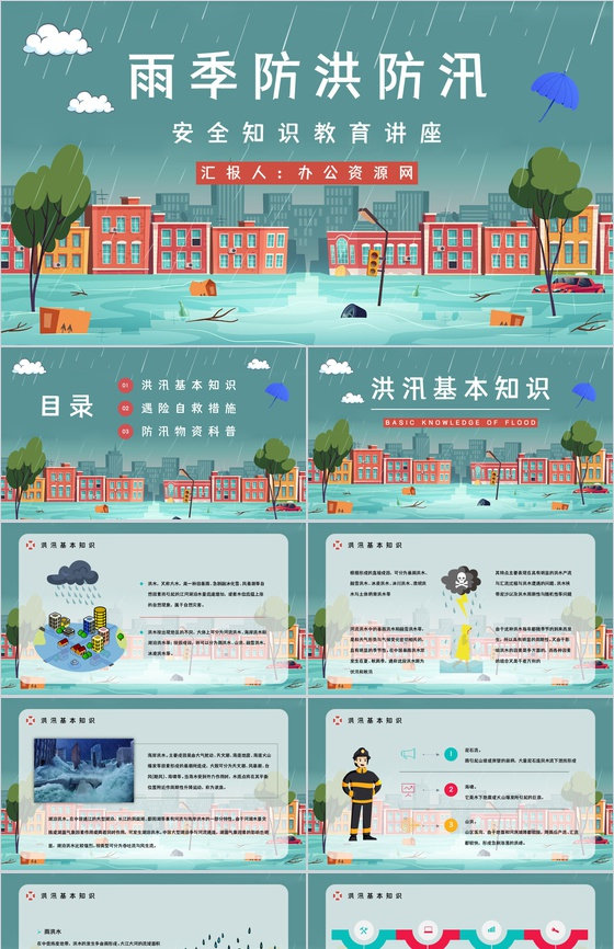 夏季防洪防汛安全小知识培训暴雨台风极端天
