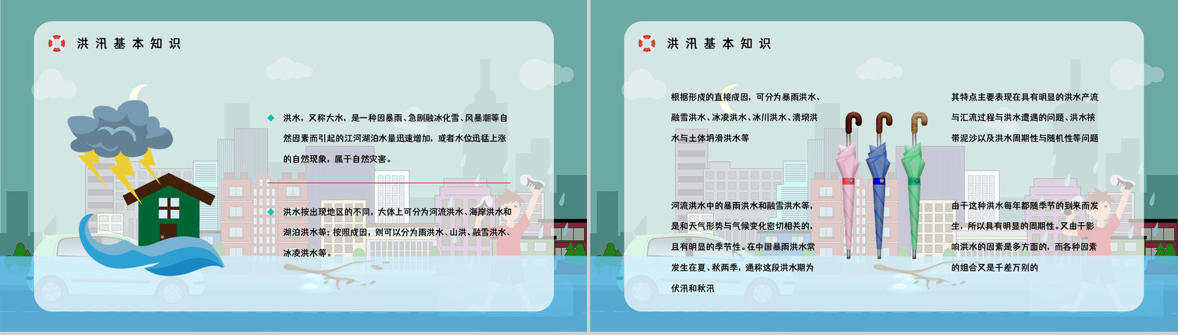 夏季汛期防洪防汛知识培训暴雨天气事故预防应急方法措施学习PPT模板-3