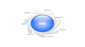 旋转箭头扩散关系PPT模板