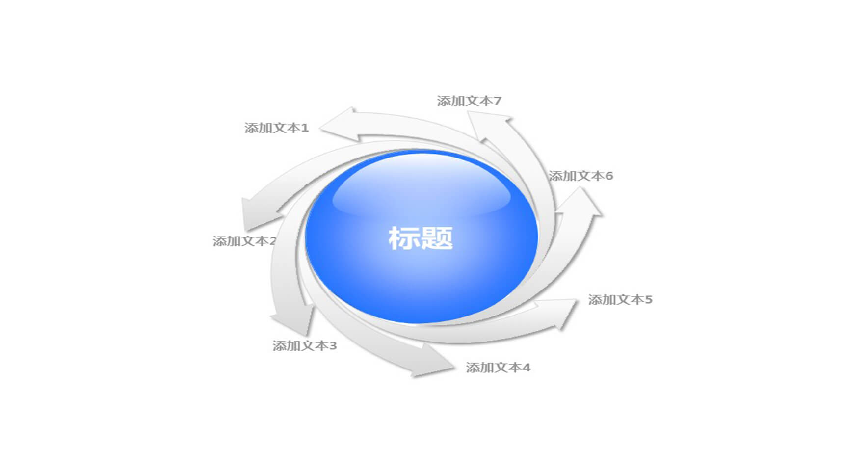 旋转箭头扩散关系PPT模板-1
