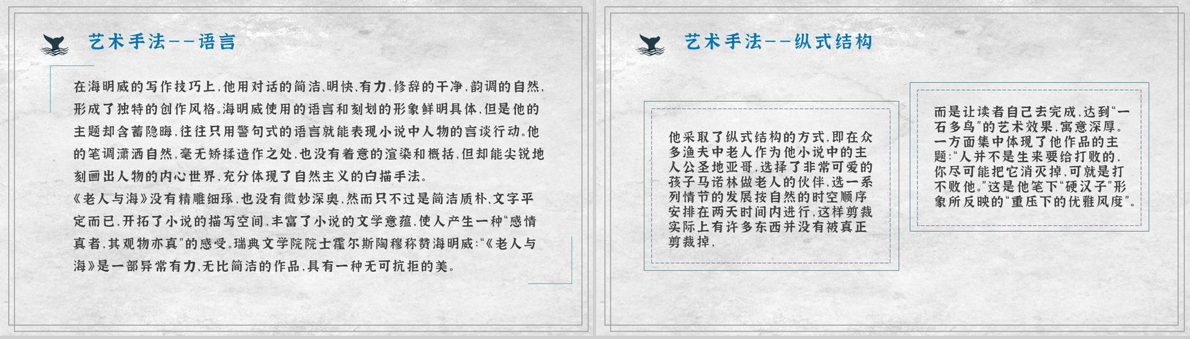 海明威文学作品《老人与海》小说介绍艺术特色鉴赏课件PPT模板-9