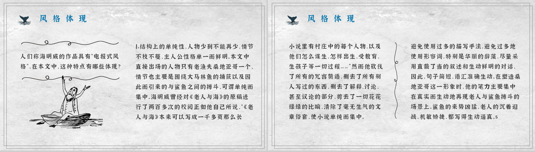 海明威文学作品《老人与海》小说介绍艺术特色鉴赏课件PPT模板-12