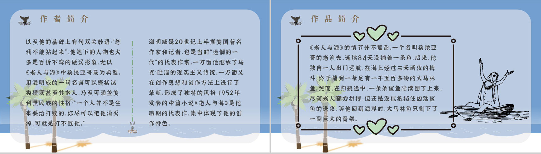 文学作品赏析海明威《老人与海》教师备课课件中学生必读小说PPT模板-5