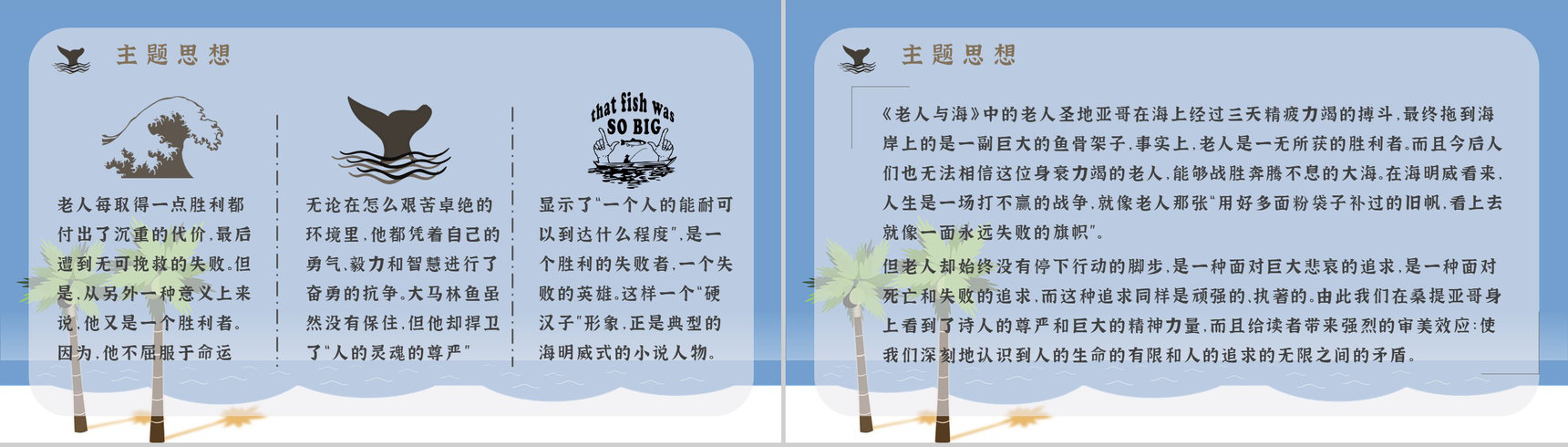 文学作品赏析海明威《老人与海》教师备课课件中学生必读小说PPT模板-8