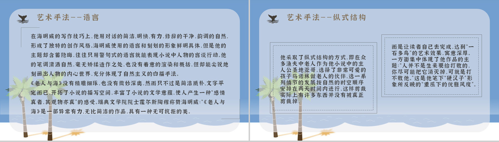 文学作品赏析海明威《老人与海》教师备课课件中学生必读小说PPT模板-9
