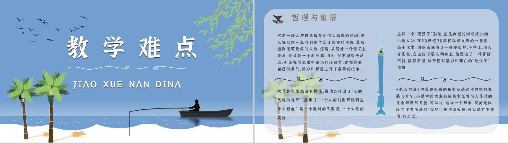 文学作品赏析海明威《老人与海》教师备课课件中学生必读小说PPT模板-11