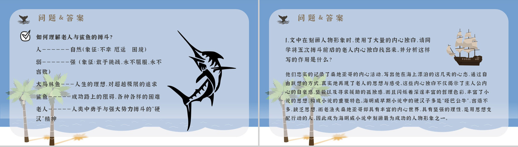 文学作品赏析海明威《老人与海》教师备课课件中学生必读小说PPT模板-15