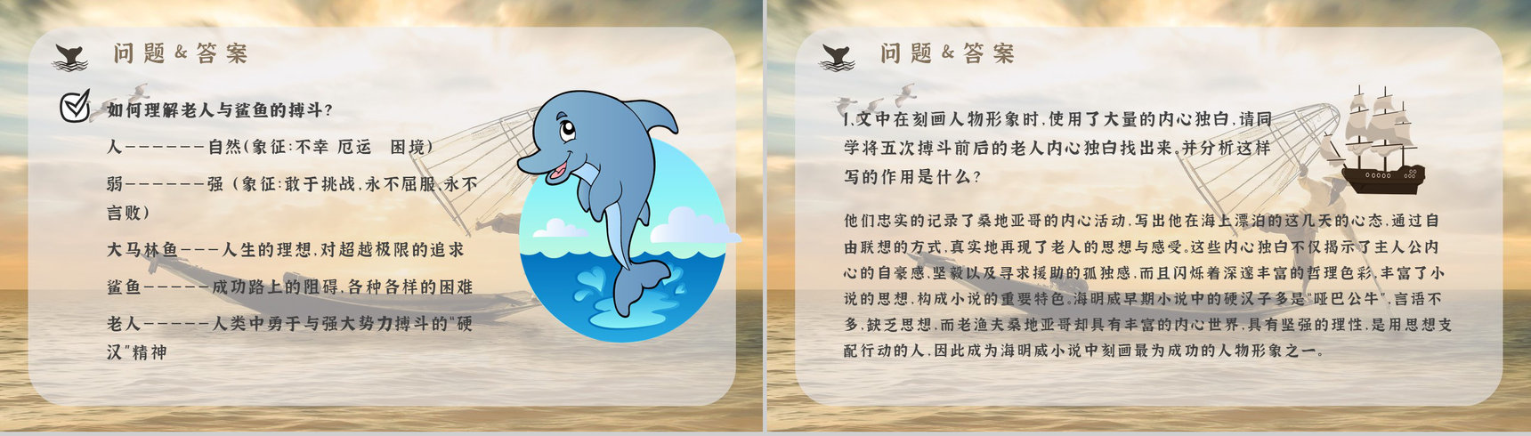 小说阅读心得体会美国作家海明威所著《老人与海》交流分享PPT模板-15