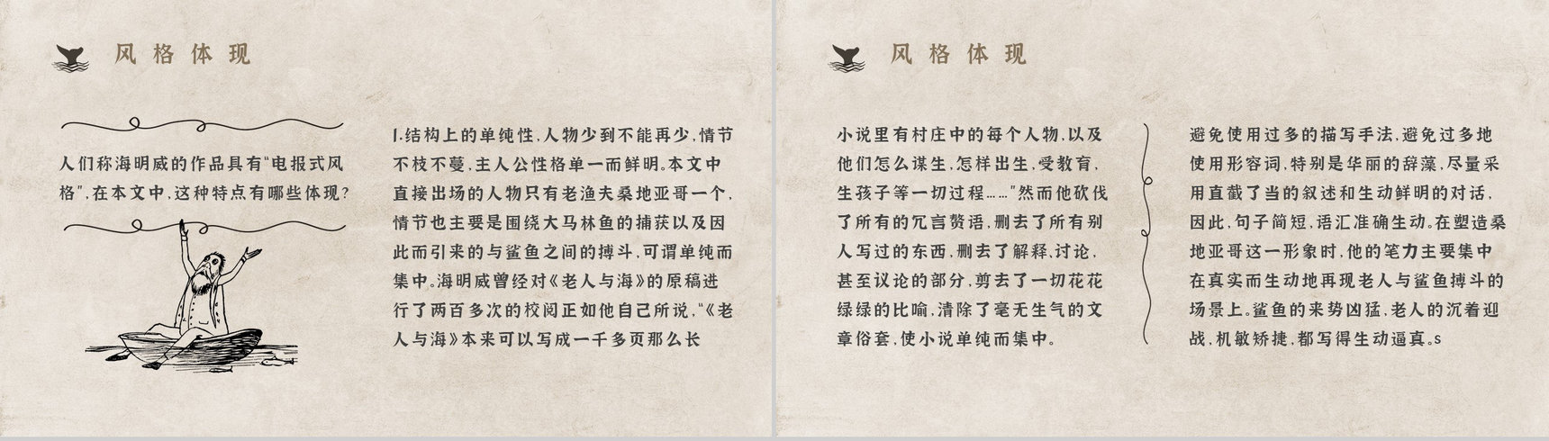 知识点梳理教育培训海明威《老人与海》艺术特色名著PPT模板-12